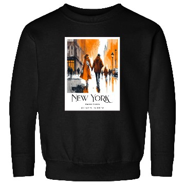 Discover Watercolor painting loving couple in New York City Sweatshirts
