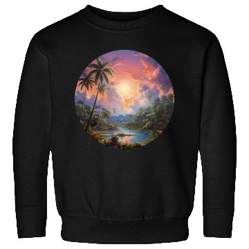 Discover Paradise Scene - Magic Realism Sweatshirts