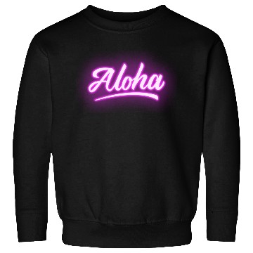 Discover Aloha Pink Neon Lettering Sweatshirts