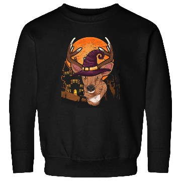 Discover Witch hat forest animal gift Halloween deer Sweatshirts