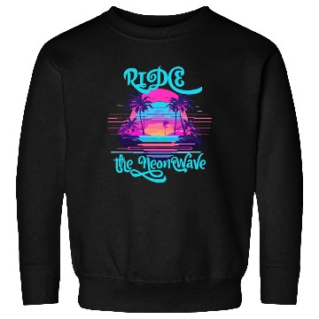 Discover Neon Wave Dreams Ride the 80s Nostalgia Sweatshirts