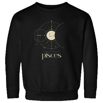 Discover Minimalist Pisces Zodiac Astrology Moon Stars Sweatshirts