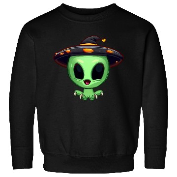 Discover Green Alien Celebrates Halloween Sweatshirts