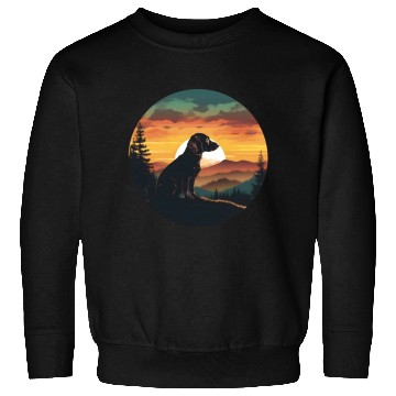 Discover Sunset Serenity: Vintage Dachshund Silhouett Sweatshirts