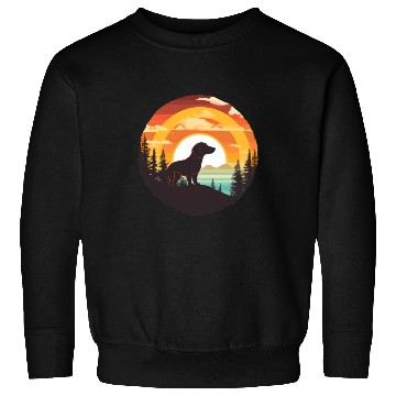 Discover Sunset Serenity: Vintage Dachshund Silhouette Sweatshirts