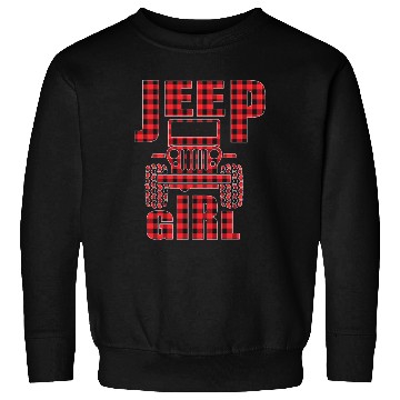 Discover Jeep Girl Jeep Red Plaid Buffalo Jeeps Lover Sweatshirts