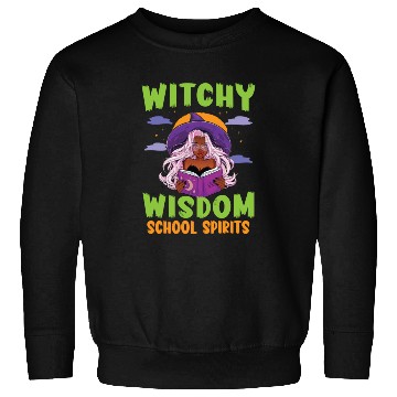 Discover Witchy Wisdom School Spirits Teacher Halloween Sweatshirts