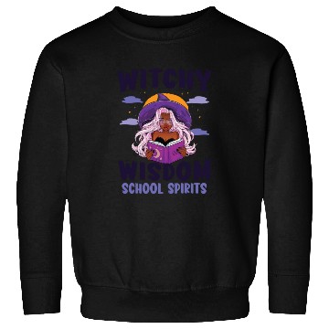 Discover Witchy Wisdom School Spirits Teacher Halloween Sweatshirts