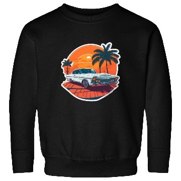 Discover Classic Car Charm: Miami Street Nostalgia Sweatshirts