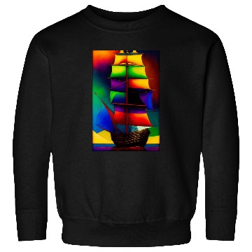 Discover Colorfull Ship Painting Sweatshirts
