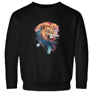 Discover Pastel Majesty: Lion Head in Watercolor Sweatshirts