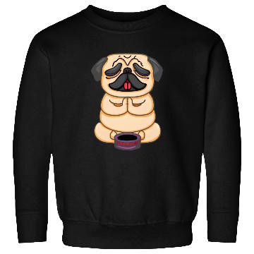Discover Serene Buddha Pug Minus Circle Sweatshirts
