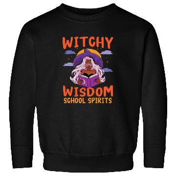 Discover Witchy Wisdom School Spirits Teacher Halloween Sweatshirts