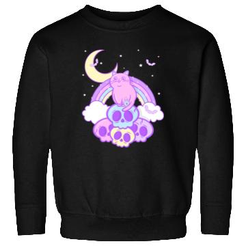 Discover Pastel Goth Cat Skull Lover Cute Gothic Yami Sweatshirts