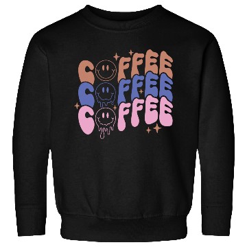 Discover Coffee Melting Face Coffee Lover Typography Sweatshirts