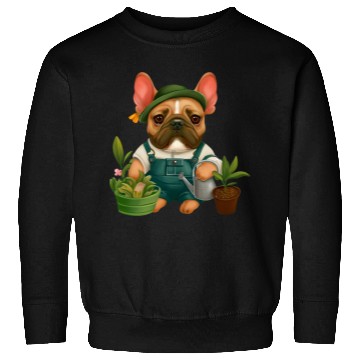 Discover Frenchie The Gardener Drawing Sweatshirts