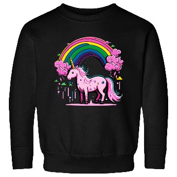 Discover Pink cute unicorn in rainbow Sweatshirts