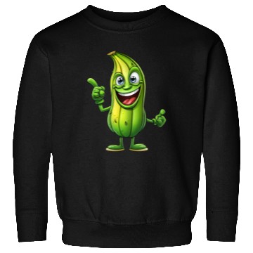 Discover Green Alien Pickle Dude: Cosmic Crunch Sweatshirts