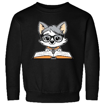 Discover Little Wolf Reading A Book Sweatshirts