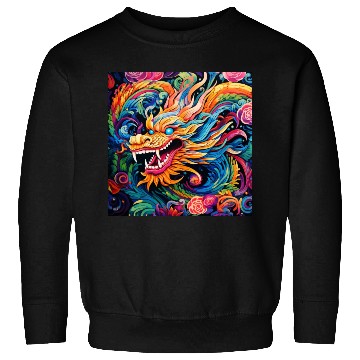 Discover dragon pattern circle pentel color Sweatshirts