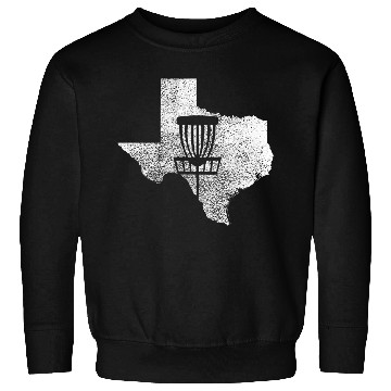 Discover Texas Disc Golf State with Basket Distressed Graph Sweatshirts