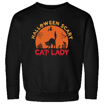 Discover Helloween Scary Cat Lady Sweatshirts