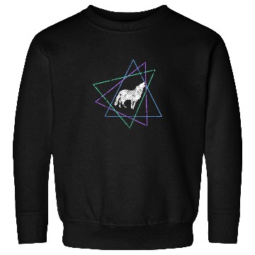 Discover Geometric Howling Wolf Sweatshirts