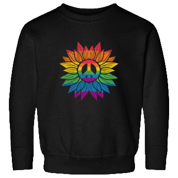 Discover Rainbow Sunflower Love Is Love LGBT Gay Lesbian Sweatshirts