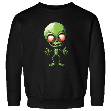 Discover Green Alien: Giant Head from Outer Space Sweatshirts