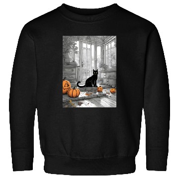 Discover black cat in halloween Sweatshirts