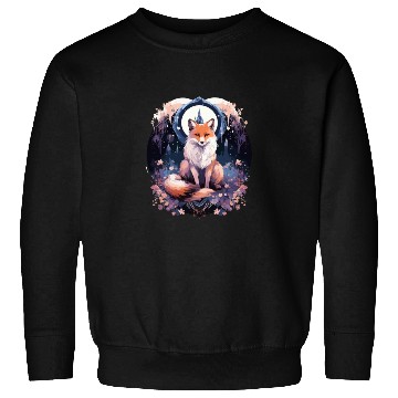 Discover Celestial moon flower fox sitting tall Sweatshirts