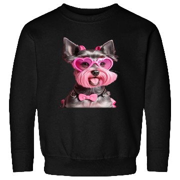 Discover Schnauzer Wearing Pink Bow Tie Sweatshirts