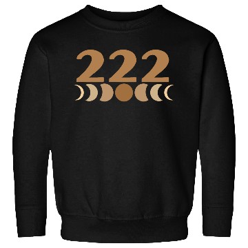 Discover Moon Cycle Brown Angel Numbers 222 Sweatshirts