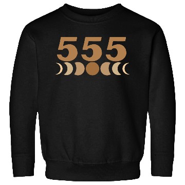 Discover Moon Cycle Brown Angel Numbers 555 Sweatshirts