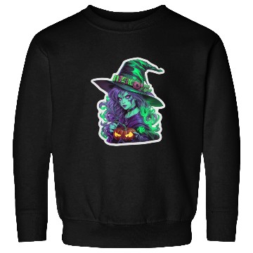 Discover Wicked Witch Halloween Sticker, neon color Sweatshirts