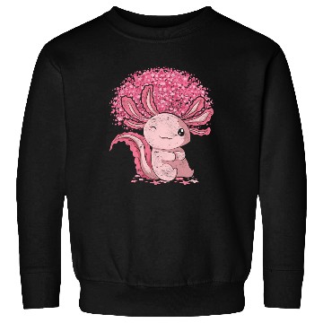 Discover Cherry Blossom Tree Amphibian Gift Sakura Axolotl Sweatshirts