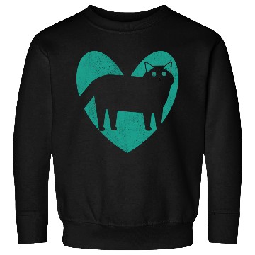 Discover Cat Lover Heart Turquoise Sweatshirts
