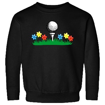 Discover Golf ball on grass field with flowers Sweatshirts