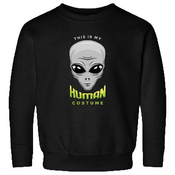 Discover Alien Human Costume Funny Lazy Creepy Halloween Sweatshirts