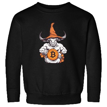 Discover Halloween Bitcoin Wizard Bull Sweatshirts