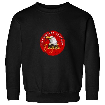 Discover Black Red Illustrated Eagle Sweatshirts