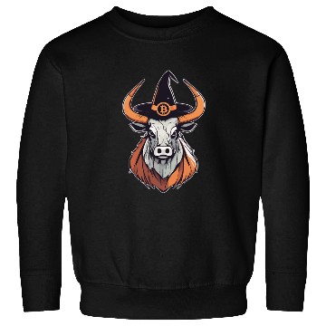 Discover Halloween Bitcoin Wizard Bull Sweatshirts