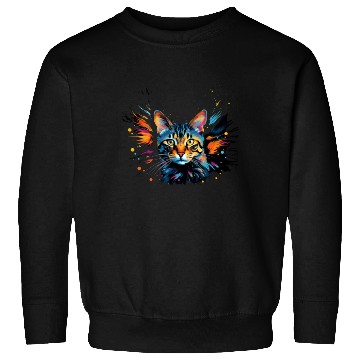Discover Artful Color Explosion Bengal Cat Sweatshirts