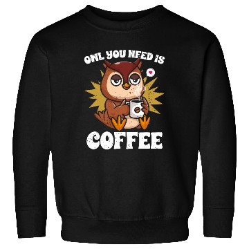 Discover Kawaii Owl You Need Is Coffee Caffeine Lover Sweatshirts