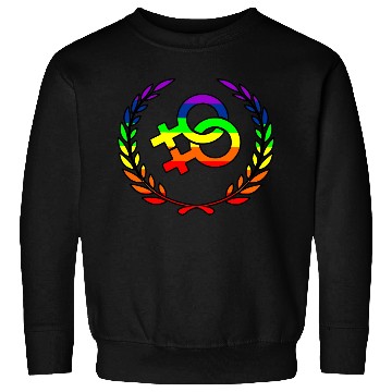 Discover Rainbow lesbians pride logo laurel wreath Sweatshirts