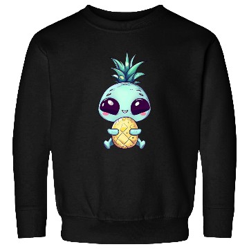 Discover Alien with Pineapple Punk Hairstyle Sweatshirts