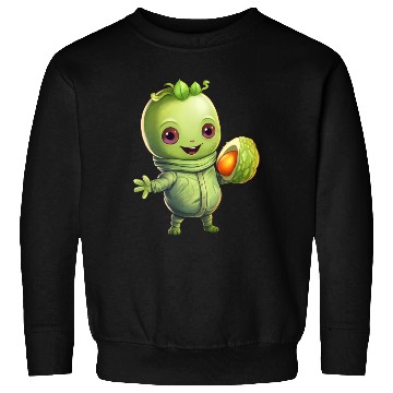 Discover Green Alien Meets Avocado: Healthy Extraterrestria Sweatshirts