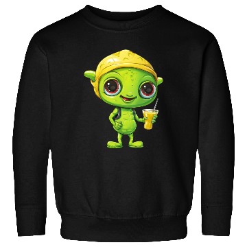 Discover Refreshing Alien Lemonade: Green & Yellow Blend Sweatshirts