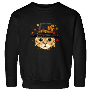 Discover Thanksgiving Cat Pilgrim Sweatshirts