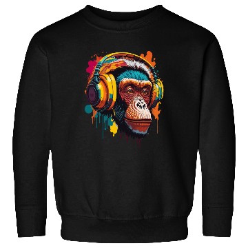 Discover Chimpanzee Wearing Headphone Sweatshirts